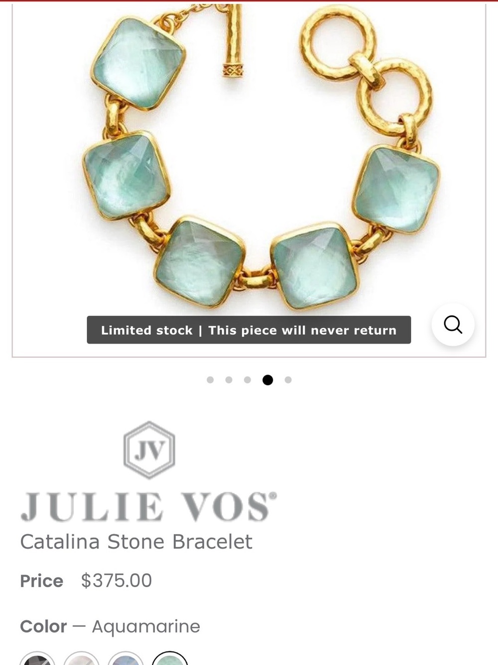 Julie Vos Catalina Bracelet Aquamarine - Picture 6 of 6